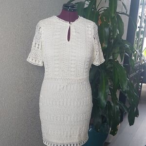 Elegant White Lace/ Crochet Dress